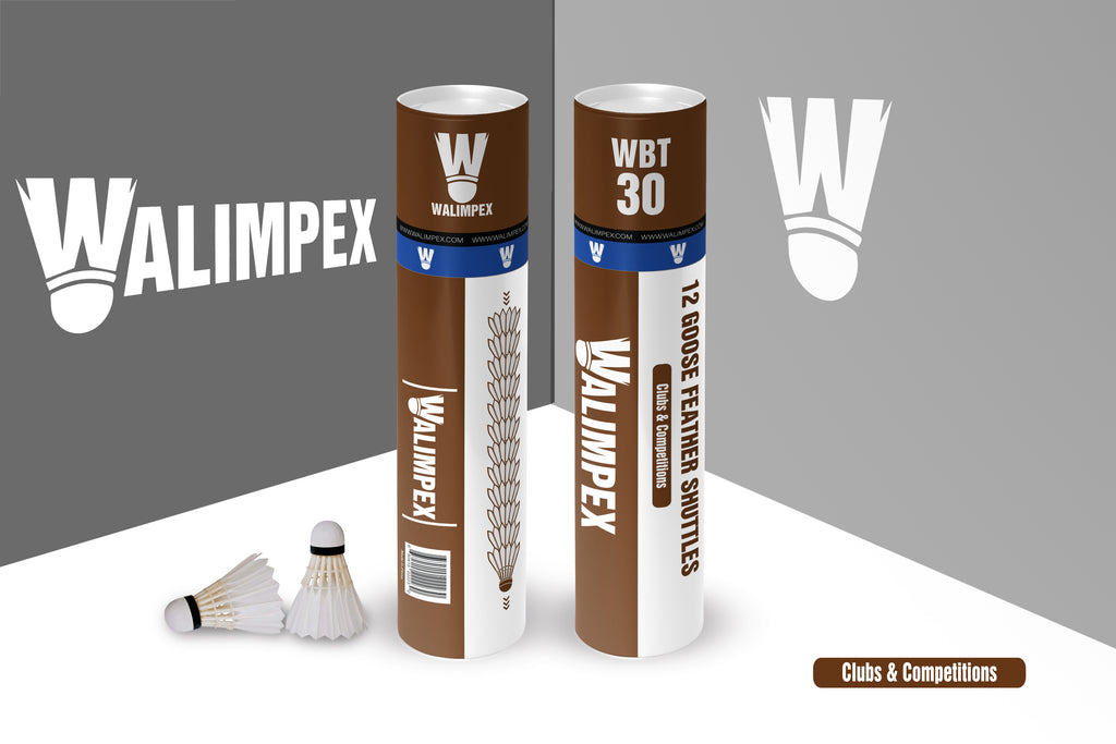 Walimpex WBT-30:  12 Goose Feather Badminton Shuttlecocks
