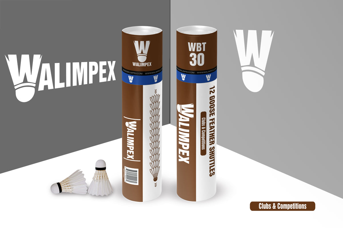 Walimpex WBT-30:  12 Goose Feather Badminton Shuttlecocks