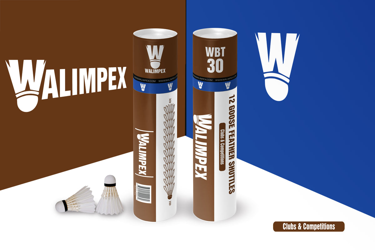 Walimpex WBT-30:  12 Goose Feather Badminton Shuttlecocks