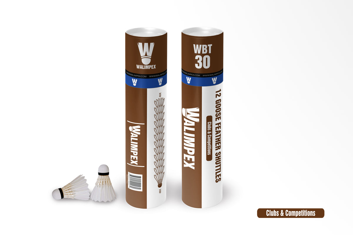 Walimpex WBT-30:  12 Goose Feather Badminton Shuttlecocks