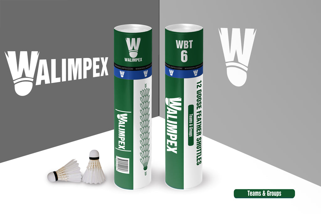 Walimpex WBT- 6:  12 Goose Feather Badminton Shuttlecocks