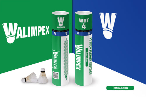 Walimpex WBT- 4:  12 Feather Badminton Shuttlecocks